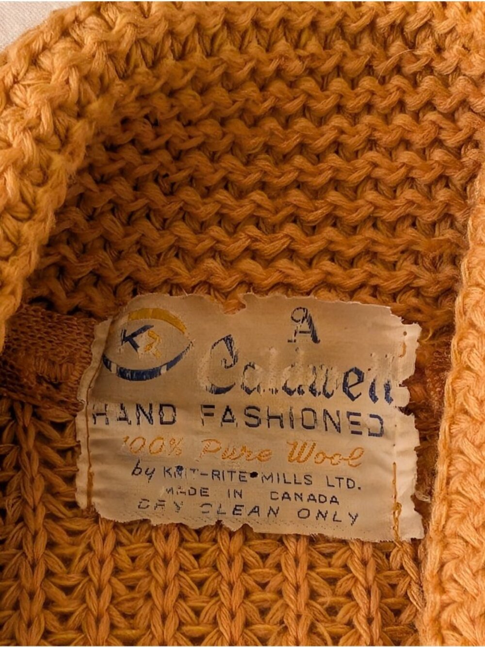 Vintage 50s Caldwell Knit Mills Canada Cowichan Elk Graphic Zip Sweater Wool M/L - Picture 7 of 15